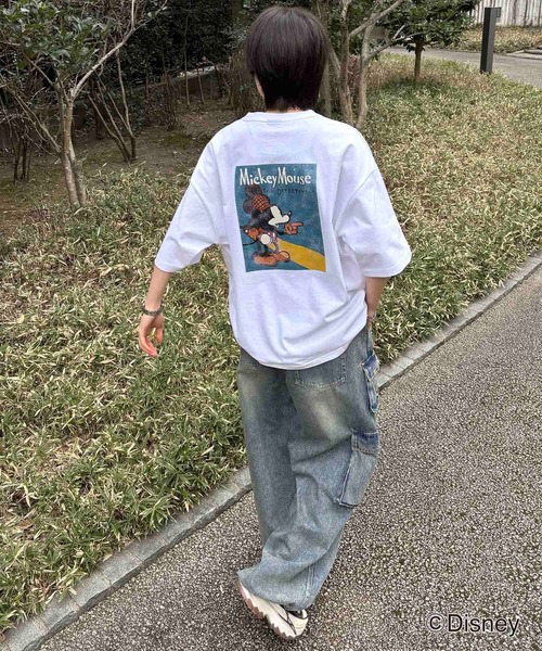 【Disney】ミッキー・ドナルド・グーフィー　バックプリントTシャツ〈古着〉 Disney tシャツ 25SS ヴィンテージライクプリント ミッキー