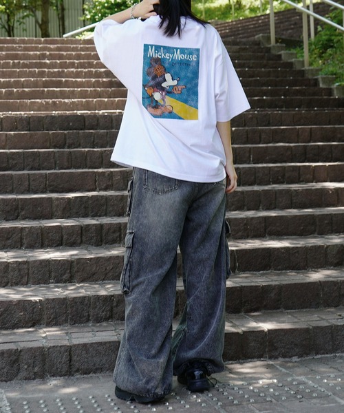 【Disney】ミッキー・ドナルド・グーフィー　バックプリントTシャツ〈古着〉 Disney tシャツ 25SS ヴィンテージライクプリント ミッキー
