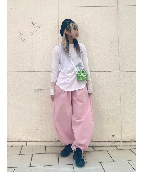 tシャツ 「Narcissus」チュールブロッキングTシャツ レディース フリルチュールドッキングTシャツ フロント3段チュール 綿