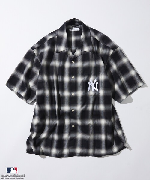 シャツ FREAK’S STORE/フリークスストア MLB ショートスリーブ チェックシャツ メンズ | MLB | 01