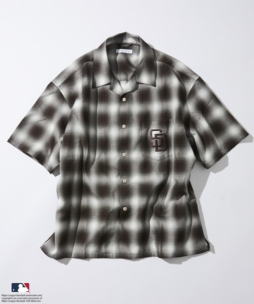 シャツ FREAK’S STORE/フリークスストア MLB ショートスリーブ チェックシャツ メンズ | MLB | 10