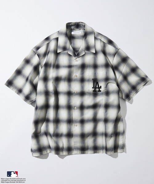 シャツ FREAK’S STORE/フリークスストア MLB ショートスリーブ チェックシャツ メンズ | MLB | 13