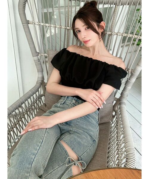 RESEXXY（リゼクシー） tシャツ シアードッキングオフショルトップス