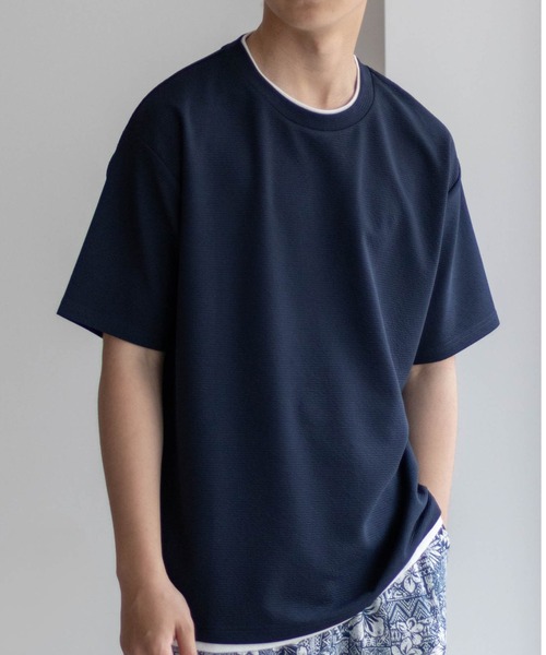 tシャツ NAVY「接触冷感」フェイクレイヤードＴシャツ メンズ レディース | NAVY（ファッション） | 05