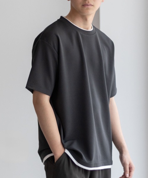 tシャツ NAVY「接触冷感」フェイクレイヤードＴシャツ メンズ レディース | NAVY（ファッション） | 08
