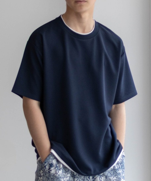 tシャツ NAVY「接触冷感」フェイクレイヤードＴシャツ メンズ レディース | NAVY（ファッション） | 21