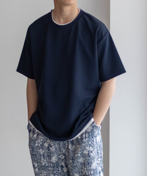 tシャツ NAVY「接触冷感」フェイクレイヤードＴシャツ メンズ レディース | NAVY（ファッション） | 19
