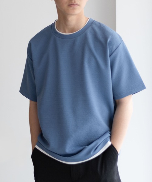 tシャツ NAVY「接触冷感」フェイクレイヤードＴシャツ メンズ レディース | NAVY（ファッション） | 23