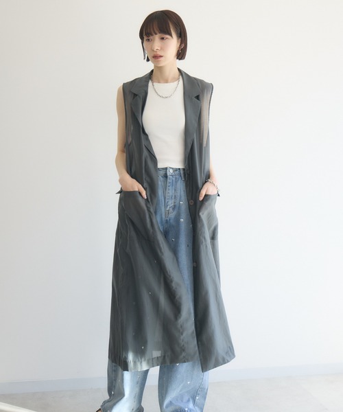 ベスト ジレ シアードッキングジレ レディース Paradise Picnic ベスト ジレ cloche ロングシアージレ