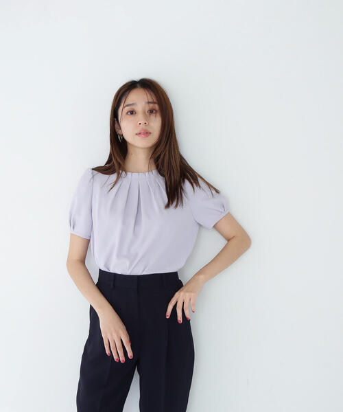 NATURAL BEAUTY BASIC ブラウス シャツ ボートネックタック