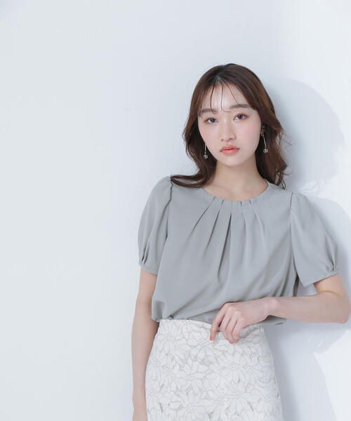ブラウス シャツ ボートネックTブラウス レディース NATURAL BEAUTY BASIC ブラウス シャツ ボートネックタック