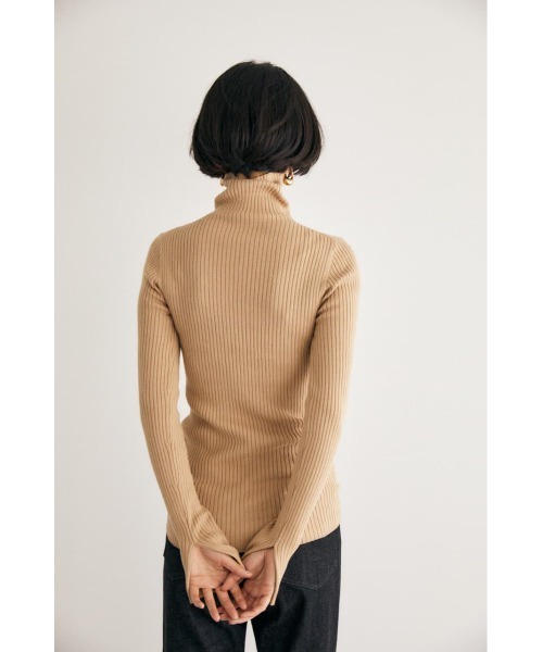 「MOUSSY」 タートルネックニット FREE ベージュ レディース_画像3