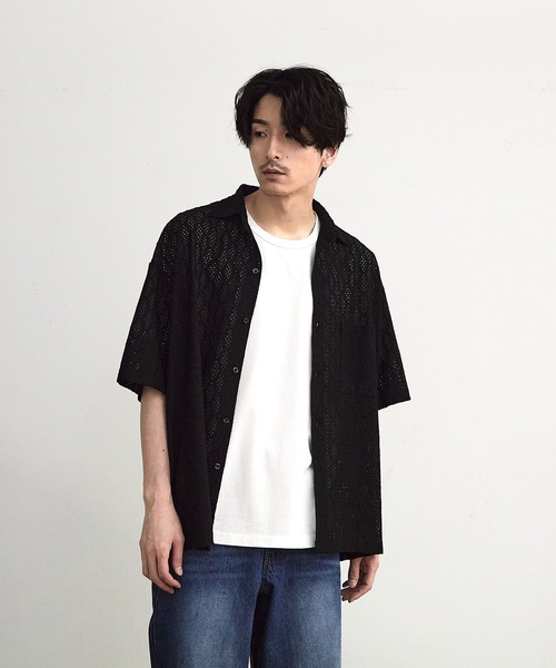 RATTLE TRAP シャツ レースシアールーズ半袖シャツ メンズ