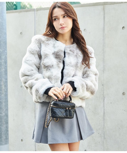 「CHILLE」 ファーコート FREE モカ レディース_画像7