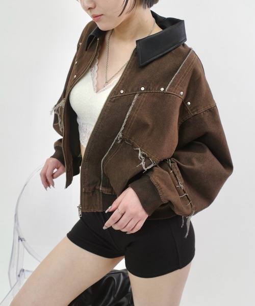 【WHO'S WHO gallery】ジップポケットブルゾン アウター 春 WHO'S WHO gallery】ジップポケットブルゾン アウター 春 WHO'S