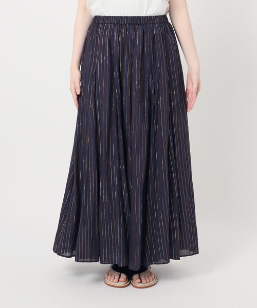 Spick＆Span スカート HYU ストライプギャザーフレアスカート
