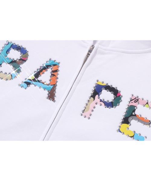【激レア】A BATHING APE マルチロゴ 総柄 フルジップパーカー水色M A BATHING APE（アベイシングエイプ） パーカー MULTI CAMO CRYSTAL