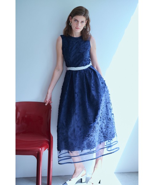 ワンピース Florentina Lace Belted Dress ラインシアーレースドレスの画像