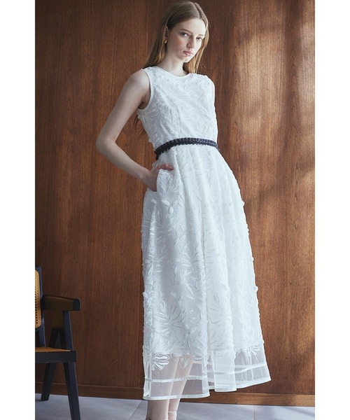 ワンピース Florentina Lace Belted Dress ラインシアーレースドレスの画像