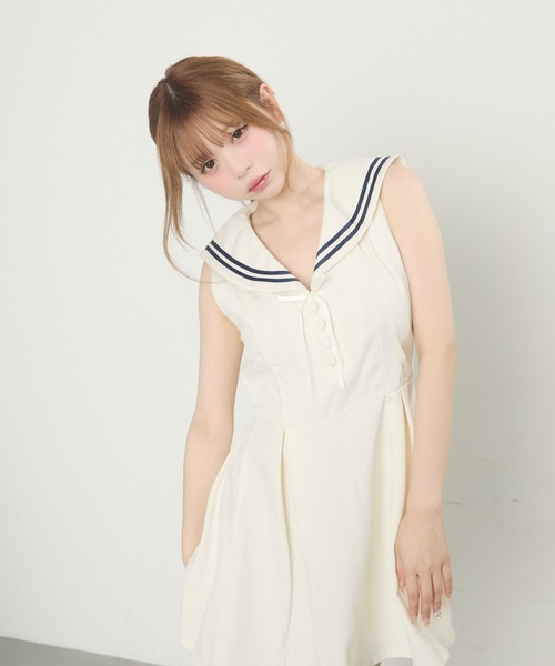 【新品未使用】archivio ノースリーブ ワンピース 40 TITTY＆CO. ワンピース セーラーノースリーブワンピース