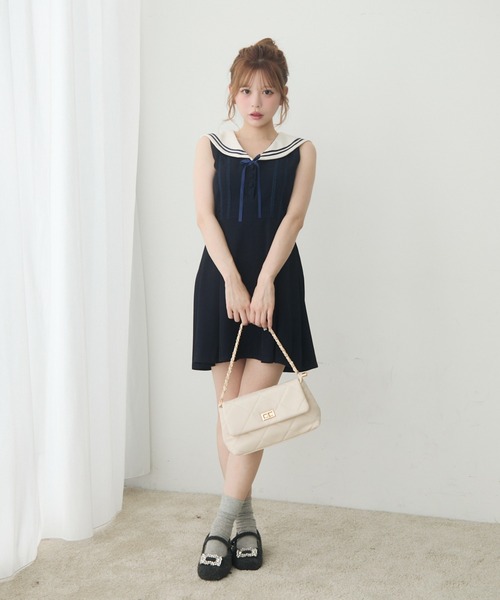 【新品未使用】archivio ノースリーブ ワンピース 40 TITTY＆CO. ワンピース セーラーノースリーブワンピース