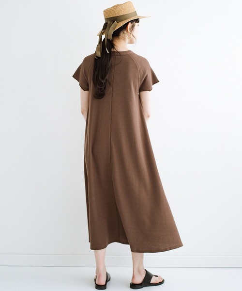 「haco!」 半袖ワンピース MEDIUM ブラウン レディース_画像5