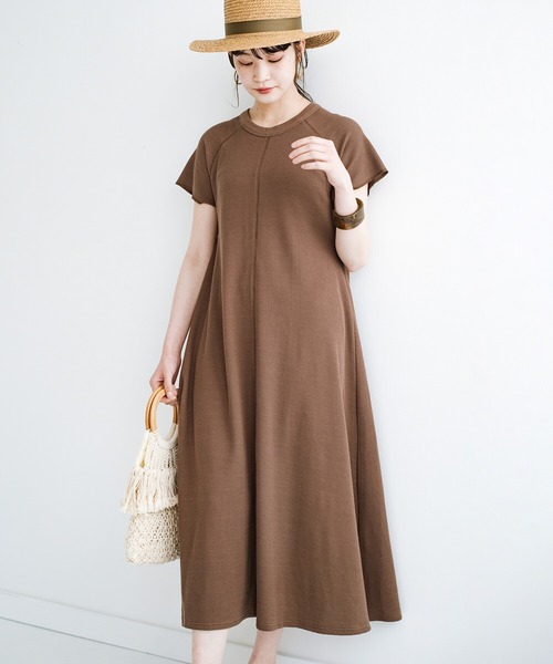 「haco!」 半袖ワンピース MEDIUM ブラウン レディース_画像7