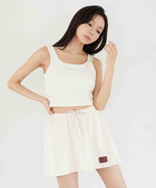 タンクトップ ノースリーブ 「Luan」「FLIGHT COLLECTION」LACE TANK TOP/レースタンクトップ レディース