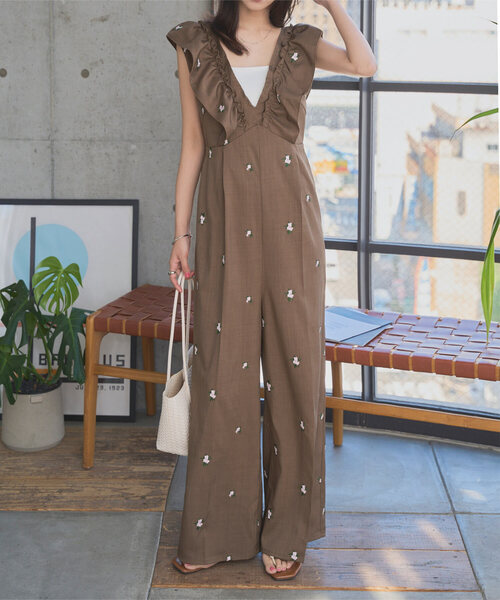 KOBE LETTUCE（神戸レタス） オールインワン フラワー刺繍