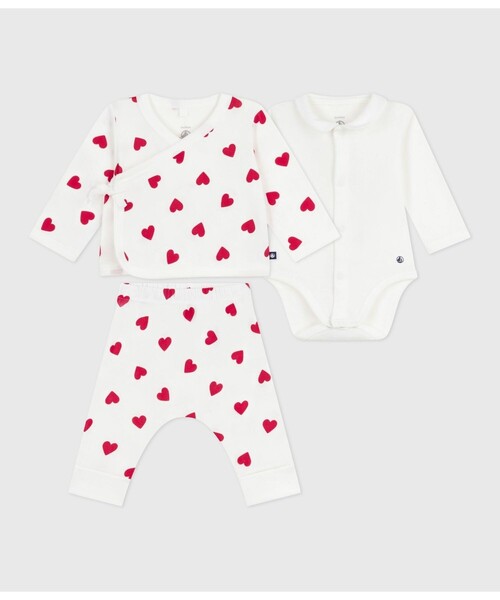 PETIT BATEAU（プチバトー） ベビー服 ロンパース ベビー3点セット
