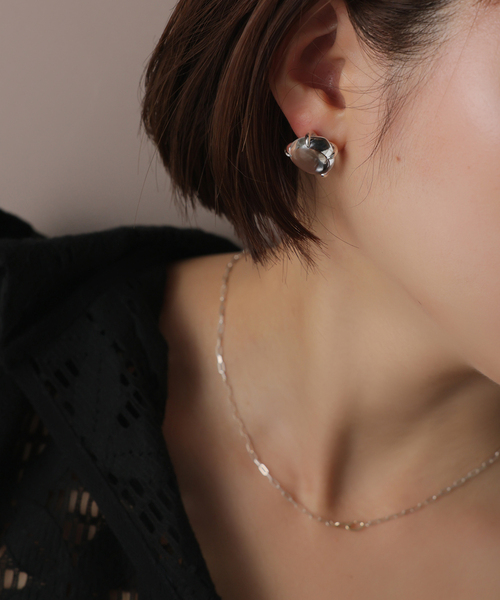 Lilas ピアス 「SAMH by LILAS」マロンクォーツピアス SV（両耳