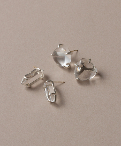 Lilas ピアス 「SAMH by LILAS」マロンクォーツピアス SV（両耳