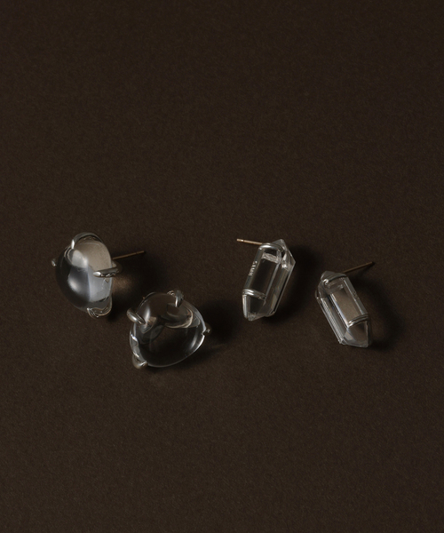 Lilas ピアス 「SAMH by LILAS」マロンクォーツピアス SV（両耳