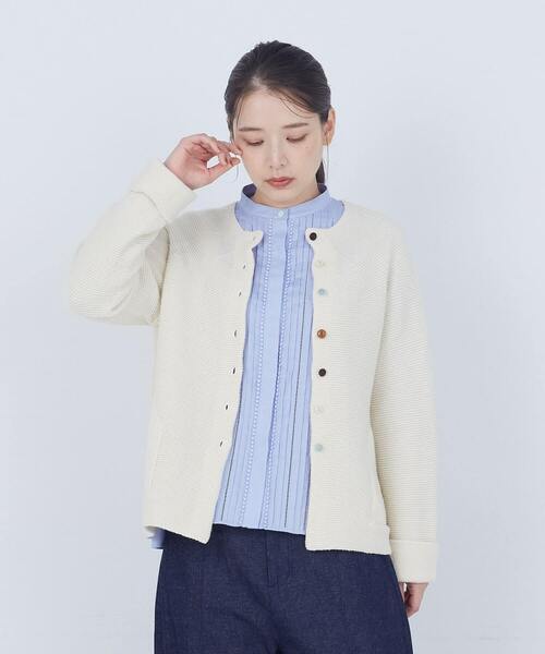 美品　ADIEU TRISTESSE 配色釦ウールカーディガン 日本製 ADIEU TRISTESSE（アデュートリステス） カーディガン リシェス