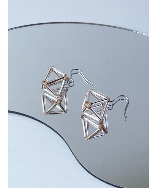 TONE（トネ） ピアス 「TOMEI LAB」ヒンメリ風 正八面体 ピアス(MA