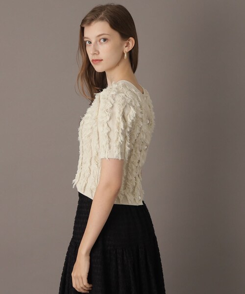 「DRESSTERIOR」 半袖ニット 36 アイボリー レディース_画像4