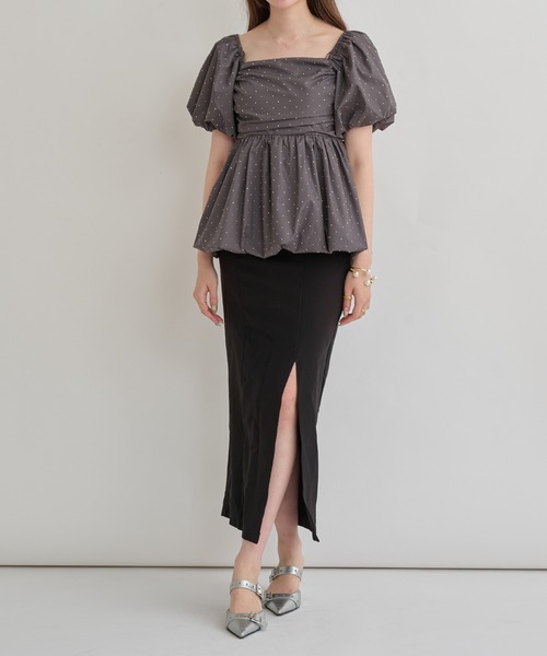 「Ambre Neige」 半袖ブラウス FREE ブラック レディース_画像3