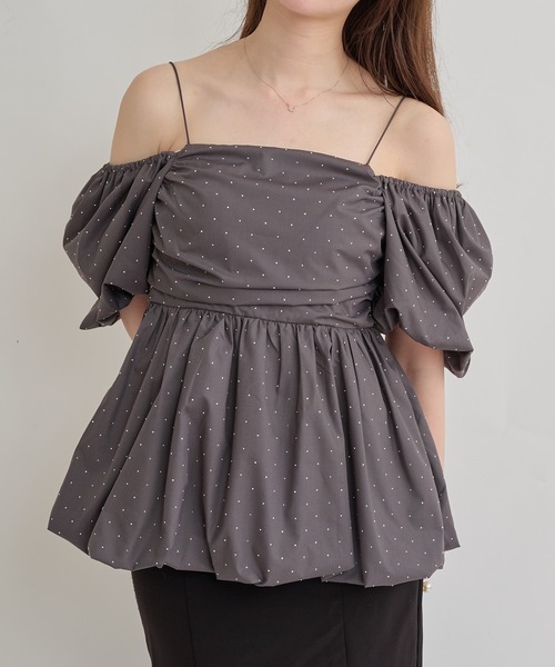 「Ambre Neige」 半袖ブラウス FREE ブラック レディース_画像6