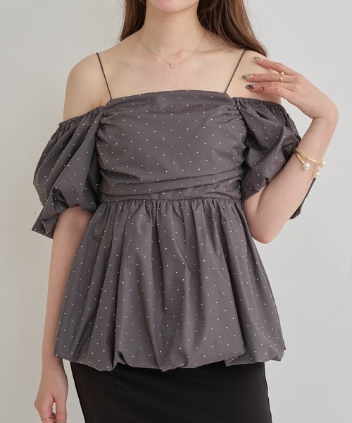 「Ambre Neige」 半袖ブラウス FREE ブラック レディース_画像8