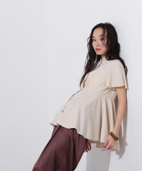 「N.(N. Natural Beauty Basic)」 半袖ブラウス MEDIUM ベージュ レディース_画像6