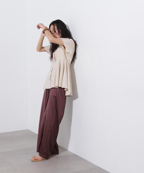 「N.(N. Natural Beauty Basic)」 半袖ブラウス MEDIUM ベージュ レディース_画像8