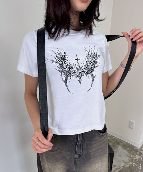 「FOLLOWIN」 半袖Tシャツ FREE ベージュ レディース_画像2