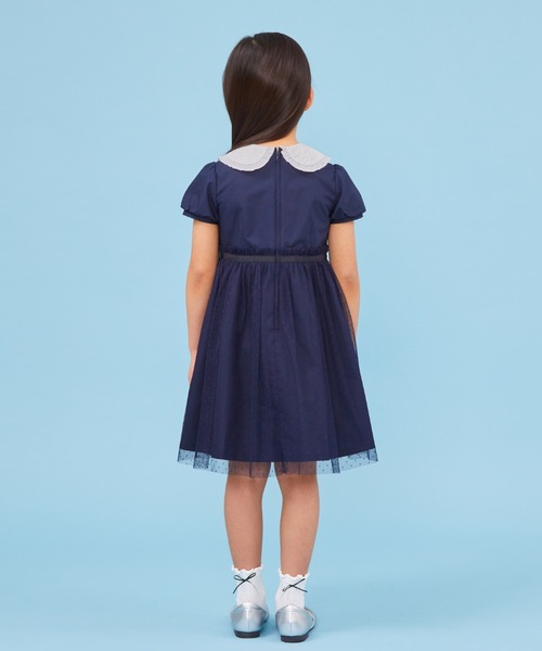 CHOPIN deux」 「KIDS」半袖ワンピース 130cm ネイビー キッズ