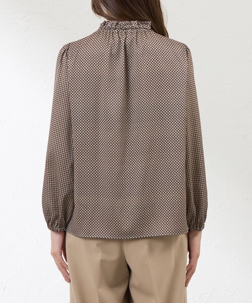 AMACA（アマカ） ブラウス シャツ ダイヤドットパネルブラウス
