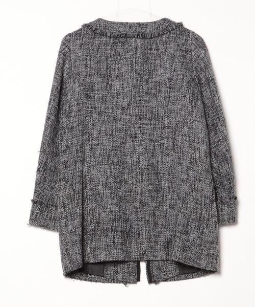 「ivory court」 ノーカラーコート 36 グレー レディース_画像2