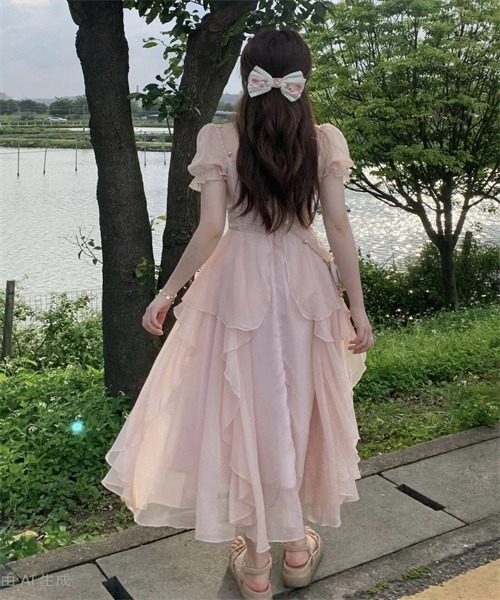 「FREE STYLISTS」 半袖ワンピース L アイボリー レディース_画像5