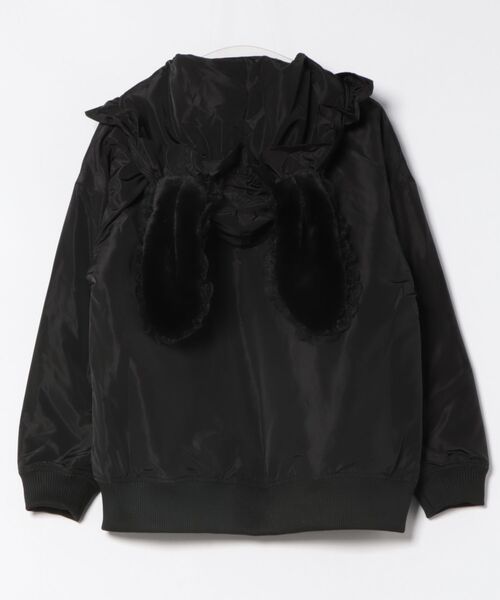 SecretHoney リボンフードブルゾン 黒 Secret Honey（シークレットハニー） ジャケット ブルゾン シフォン