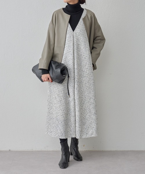「BEARDSLEY」 ノースリーブワンピース M ホワイト レディースの画像