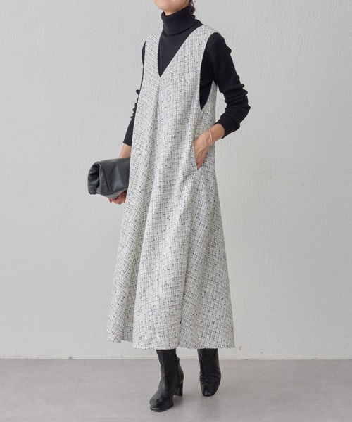 「BEARDSLEY」 ノースリーブワンピース M ホワイト レディースの画像