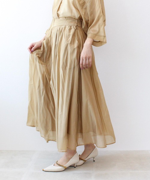 Three Four Time（スリーフォータイム） フレアスカート FREE グリーン